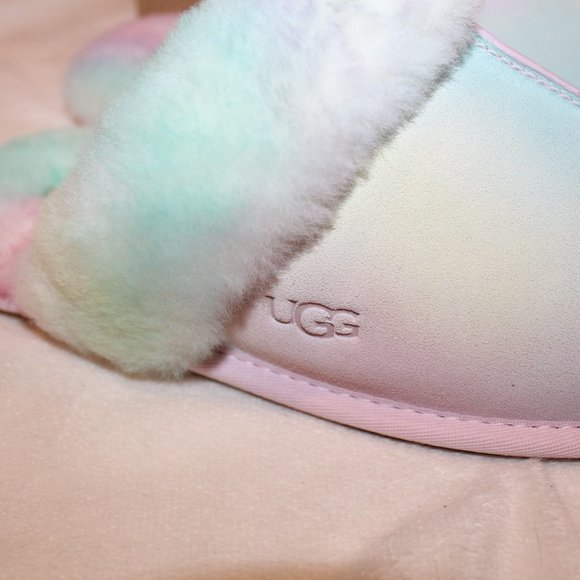 NIB UGG WOMEN'S WATERCOLOR SCUFFETTE II SUEDE SHEARLING LINED SLIPPERS - Picture 4 of 7